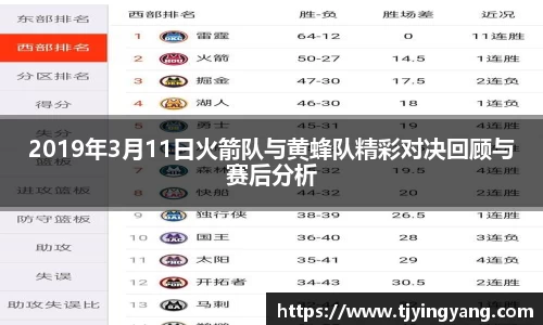 2019年3月11日火箭队与黄蜂队精彩对决回顾与赛后分析